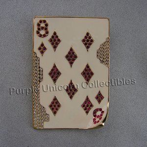 Swarovski Crystal Ex Aequo Casino Themed Brooch (Vegas/Eight of Diamonds)